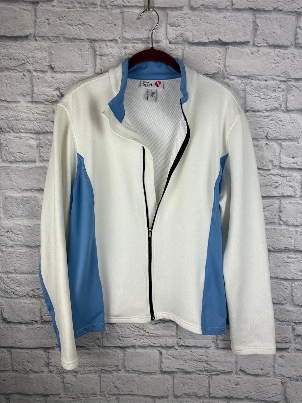 Style&Co Sport White and Blue Jacket Size Large